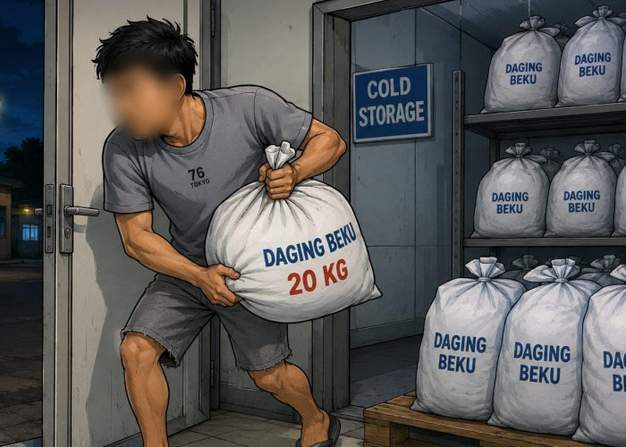 Gasak Daging Frozen, Tiga Kali Terekam CCTV: Buruh Asal OKI Dibekuk Tekab 11 Polres Prabumulih