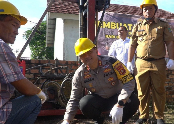 Atasi Krisis Air di Perumnas Griya Sriwijaya, Polres Prabumulih Bantu Pembangunan Sumur Bor 