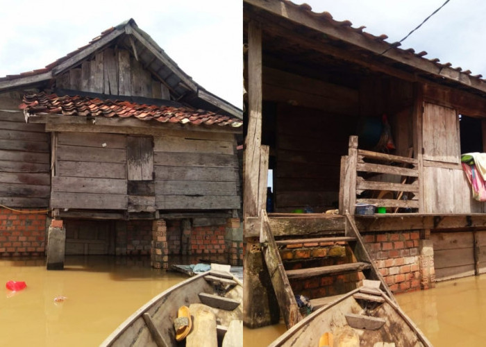 Sungai Lematang Meluap, Rumah Warga di Kelurahan Payuputat Prabumulih Terendam