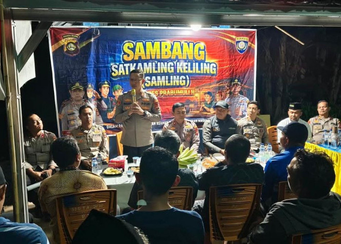 Kapolres Prabumulih Sambangi Pos Kamling Pangkul, Karhutla hingga Pinjol Jadi Sorotan
