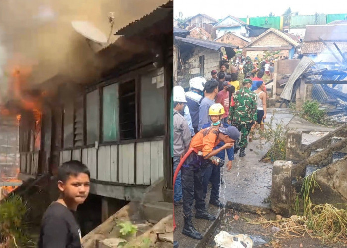 Kebakaran Hebat di Gang 2 Saudara Prabumulih, 7 Bedeng Hangus Dilalap Api: 1 Korban Luka Bakar