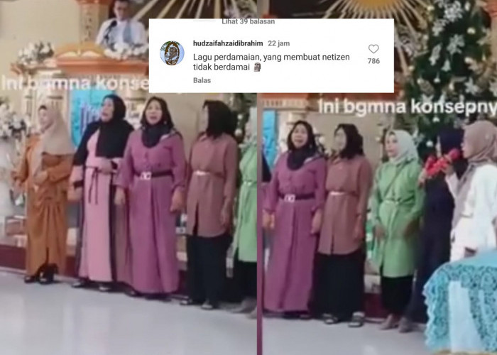 Viral! Emak - Emak Berhijab Bawakan Lagu Perdamaian di Gereja : Disuruh Toleransi Malah Kolaboras