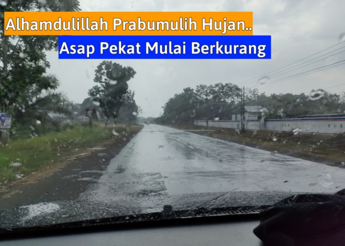 Alhamdulillah, Turun Hujan Asap di Prabumulih Berkurang