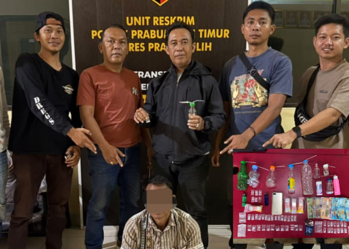 Polsek Prabumulih Timur Amankan Pria 57 Tahun, Satu Paket Sabu dan Alat Isap Disita