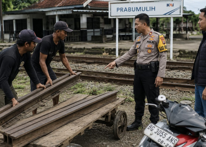 Pencurian Rel Kereta Terbongkar, Polisi Tangkap Dua Buruh di Prabumulih