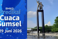 BMKG Prediksi Cuaca Sumsel 29 Juni 2026, Mayoritas Wilayah Berawan Dua Wilayah Berpotensi Hujan Ringan