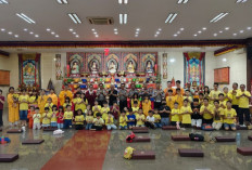 Minggu Kasih di Vihara Vajra Bhumi Prabu, Kapolres Prabumulih Ajak Anak Hindari Bullying