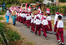 Semarak HUT RI ke-81, Desa Jiwa Baru Gelar Pawai Bendera Diikuti Siswa TK hingga SMP